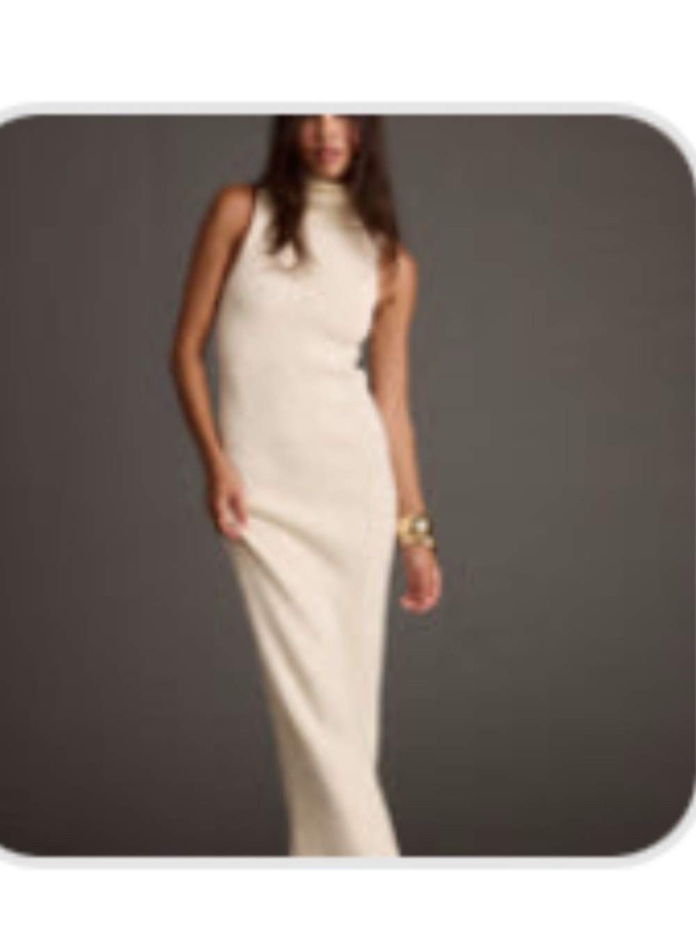 Monique High-Neck Cream Maxi Dress